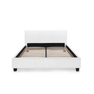 Vernazza Shangrila PU Leather Bed Frame White Queen