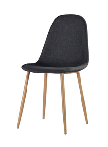 Dark Grey fabric Dining Chair with Natural Legs