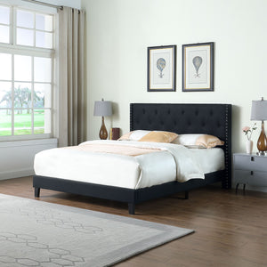 Cullwick Bed Frame Black Velvet Double