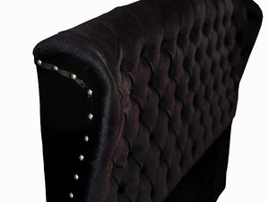 BIRMINGHAM Headboard Black Velvet Queen