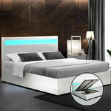 Torby Bed Frame with storage and LED Light White