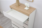 PERMAX 5 Drawers Set White + Wood