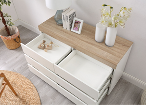 PERMAX 6 drawer set white + wood (new)