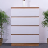 'Monaco' Set of 4 drawers white + oak