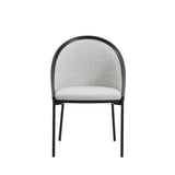 Chic Grey Fabric Dining Chair