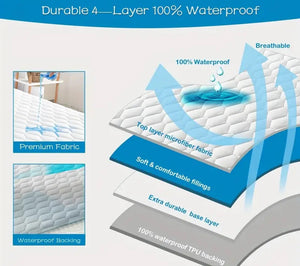 Lux Shield Cotton Waterproof Mattress Protector Double size