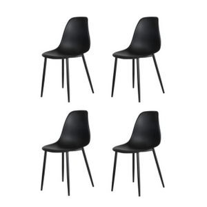 Alpine Dining Chair [Black with Black Legs] Set of 4