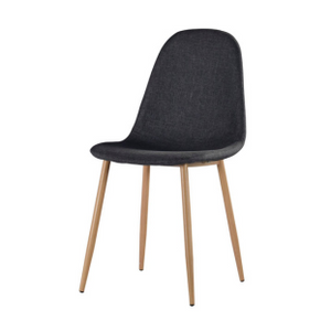 Morrin Dark Grey Fabric Dining Chair with Natural Legs