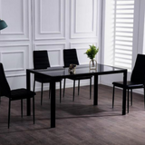 Classic 1.4m Temper Glass Dining Table + Buxton Chairs*4 Set