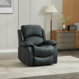 SX Deluxe PU Leather 1 Seater Black Recliner