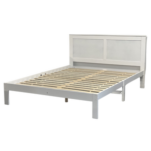 'Metro' Solid Pine Bed Frame White Queen