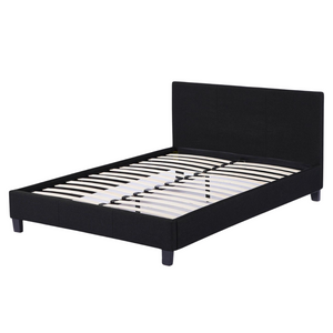 Comins Bed Frame Black Velvet Double