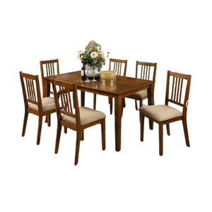 Mission Solid Oak Dining Table + 6 Chairs Set