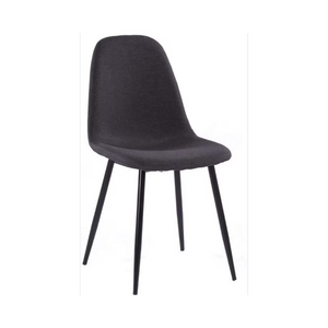 Windsor Dark Grey Fabric Dining Chair with Black Legs