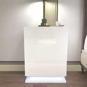 LOLA' High Gloss RGB LED Lighting Bedside TABLE