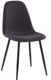 Windsor Dark Grey Fabric Dining Chair with Black Legs