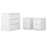 'Monaco' Bedroom Set (Bedside Table*2 + Chest of 3 Drawers)