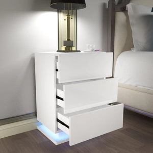 LOLA' High Gloss RGB LED Lighting Bedside TABLE