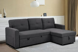 Hogan Button Sofa Bed Woven Fabric Dark Grey