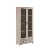 Industrial Display Cabinet White Oak