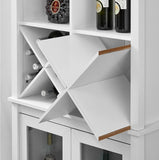 Rustic Wine and Liquor Cabinet White