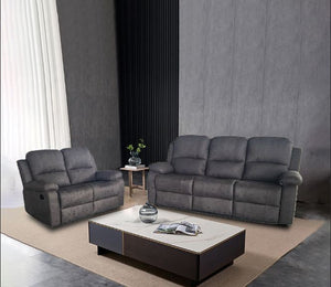 Motion Sofa 2 + 3 Seater Recliner Set Dark Grey