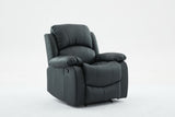 SX Deluxe PU Leather 1 Seater Black Recliner