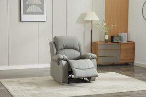 SX Deluxe PU Leather 1 Seater Light Grey Recliner