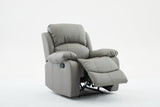 SX Deluxe PU Leather 1 Seater Light Grey Recliner