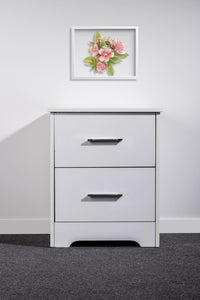 'Althea' White BedSide Table